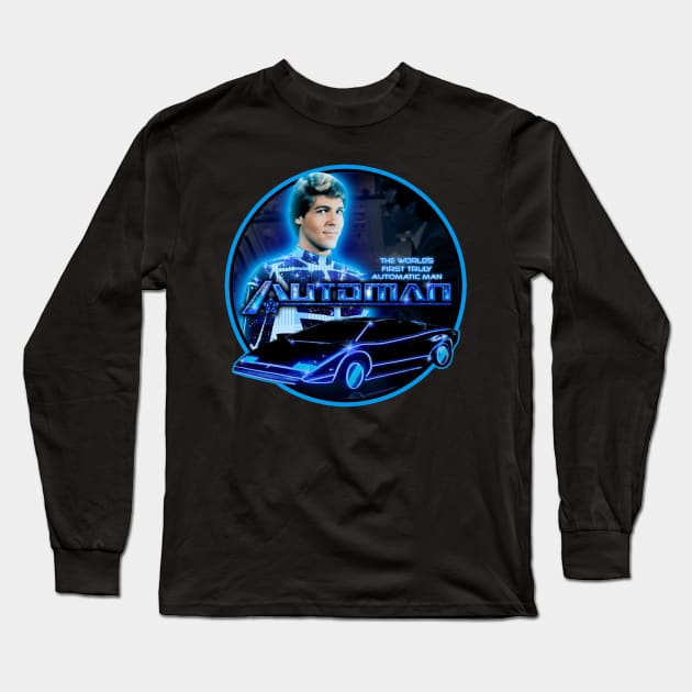 Automan - The World's First Truly Automatic Man! Long Sleeve T-Shirt by RetroZest